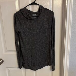 Dark Gray Long Sleeve Hooded Shirt